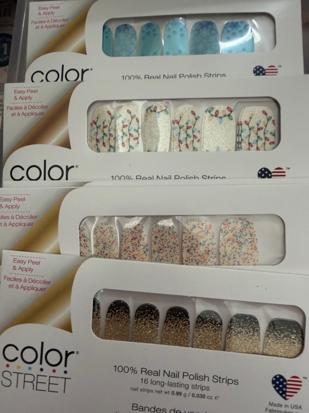 Color Street Gold & Cream Glitter Nail Polish Strips - Color Street